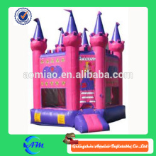 Feliz hop bouncy castillo color rosa inflable princesa castillo en venta